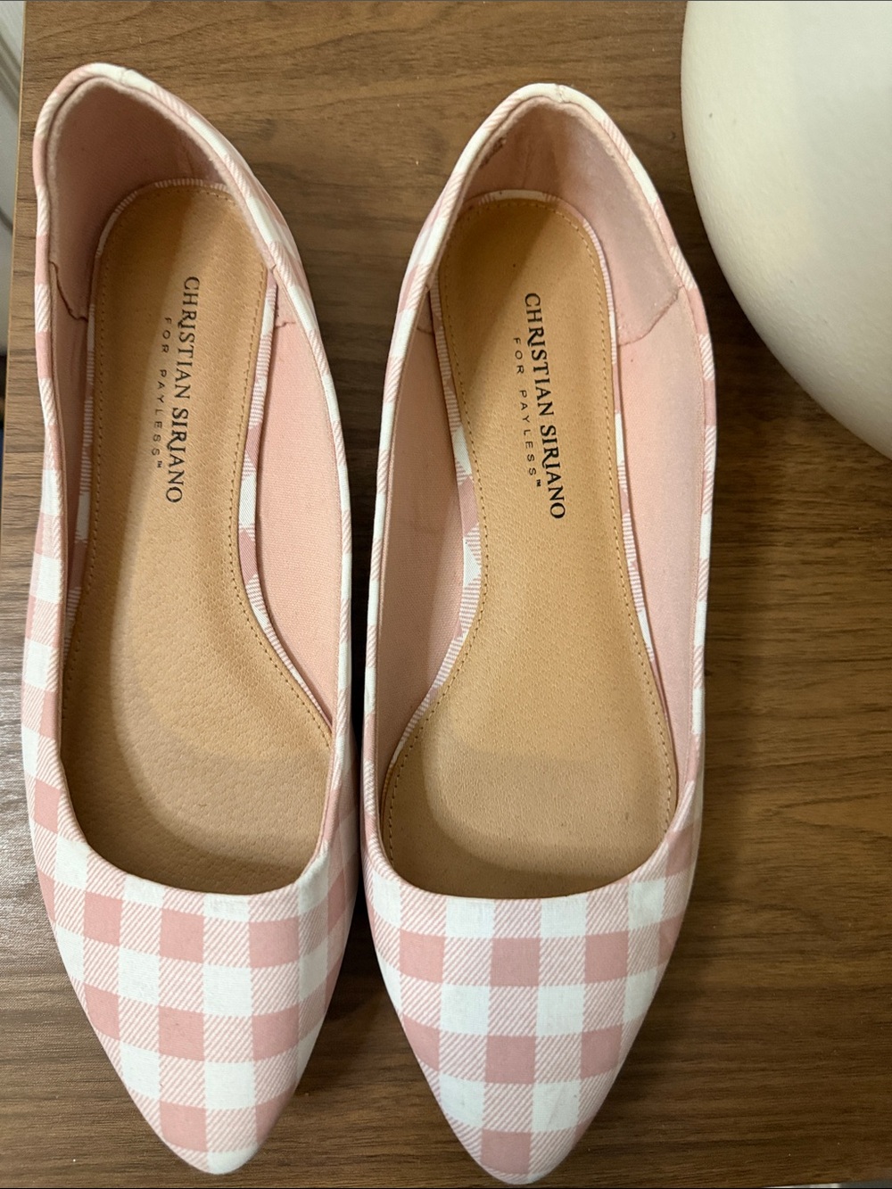 Christian Siriano for Payless Pink Gingham Pointed Toe Ballet Flats 8.5 - Picture 6 of 8